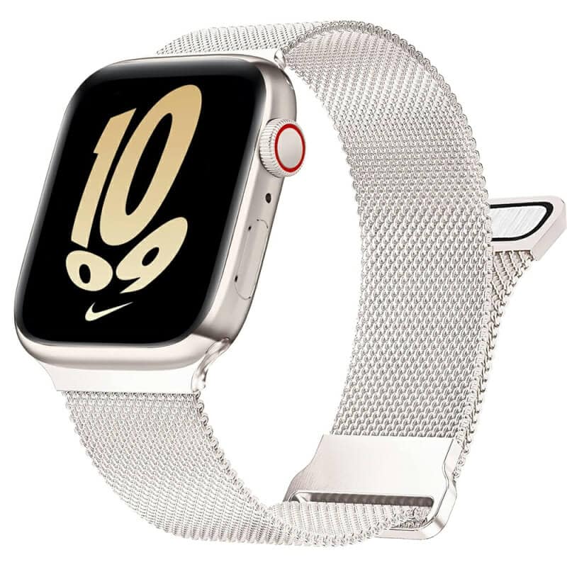 Apple Watch Series 10 98 7 SE 6 5 4 3 2 1 Ultra 2 Milanese Stainless Steel Loop Strap Replacement Wrist Band 38mm 40mm 41mm 42mm 44mm 45mm 46mm 49mm