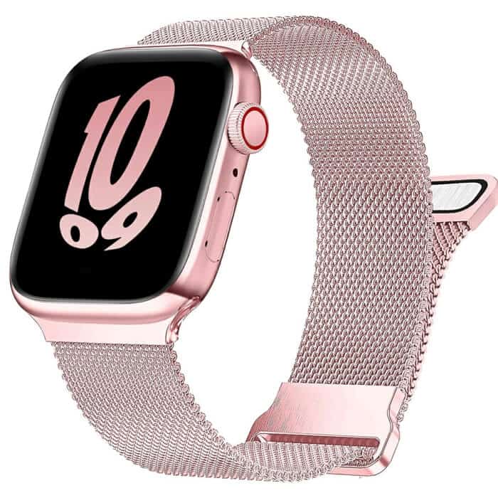 Apple Watch Series 10 /9/8 /7 /SE /6 /5 /4 /3 /2 /1 Ultra 2 Milanese Stainless Steel Loop Strap Replacement Wrist Band 38mm 40mm 41mm 42mm 44mm 45mm 46mm 49mm