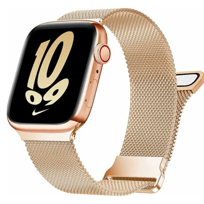 Apple Watch Series 10 /9/8 /7 /SE /6 /5 /4 /3 /2 /1 Ultra 2 Milanese Stainless Steel Loop Strap Replacement Wrist Band 38mm 40mm 41mm 42mm 44mm 45mm 46mm 49mm