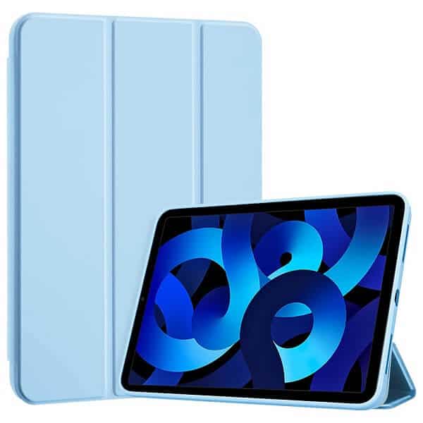 Apple iPad Air 5th 4th Gen Folio Case Smart Leather Magnetic Stand Cover (Sky Blue)
