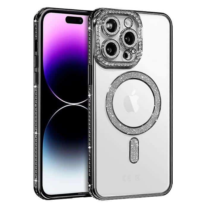 Apple iPhone MagSafe Magnetic Diamond Rhinestone Glitter Crystal Bling Camera Lens Protector Cover