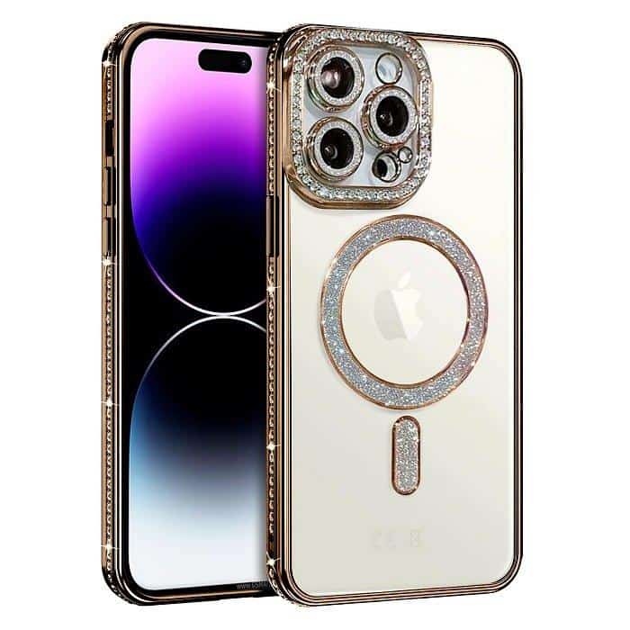 Apple iPhone MagSafe Magnetic Diamond Rhinestone Glitter Crystal Bling Camera Lens Protector Cover