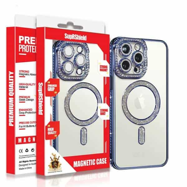 Apple iPhone MagSafe Magnetic Diamond Rhinestone Glitter Crystal Bling Camera Lens Protector Cover