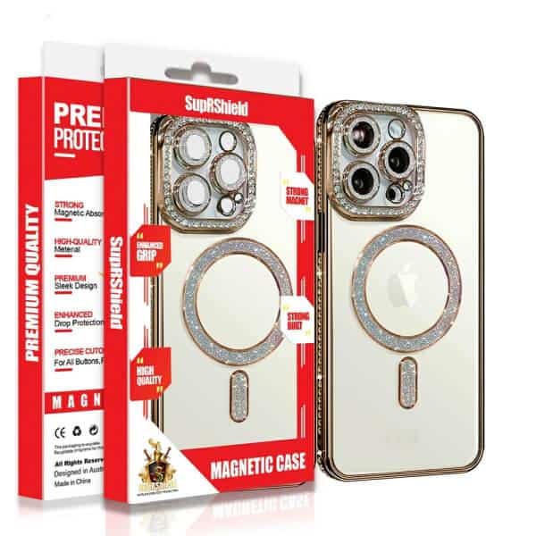 Apple iPhone MagSafe Magnetic Diamond Rhinestone Glitter Crystal Bling Camera Lens Protector Cover