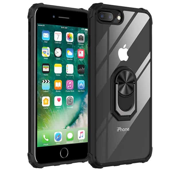Apple iPhone 7 Plus8 Plus Anti Scratch Rugged Magnetic Car Mount Ring Shockproof Heavy Duty Case Cover (Clear) (5)