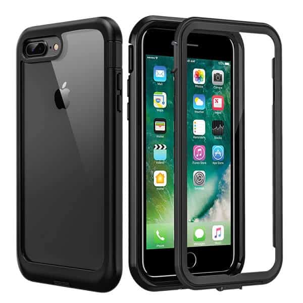Apple iPhone 7 Plus8 Plus Military Grade Full Body Shockproof Clear Heavy Duty Case Bumper Drop Protection Tough Cover (Black)