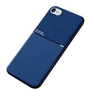 Apple iPhone SE 2020 /SE 2022 Business Style Luxury Shockproof Case Heavy Duty Rugged Anti Knock Cover (Blue)