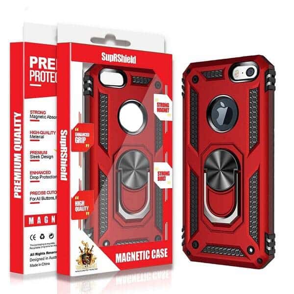 Apple iPhone SE 2022 Heavy Duty Shockproof Rugged Case Cover (Red)