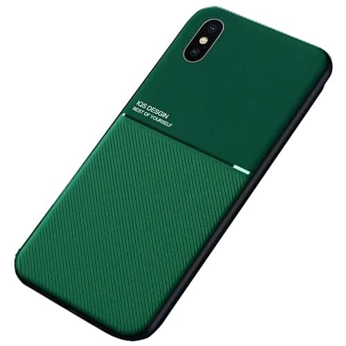 Apple iPhone XS Max Business Style Luxury Shockproof Case Heavy Duty Rugged Anti Knock Cover (Green)