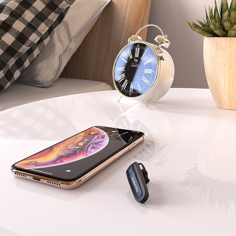 BOROFONE BC21 Business Bluetooth Headset Wireless Earphone with Mic | Lightweight Handsfree Earpiece | Noise Reduction, Multipoint Pairing