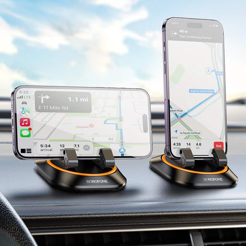 BOROFONE BH116 360 Degree Rotating Stable & Not Falling Car Mobile Phone /Tablet /iPad Holder For Dashboard (Black)