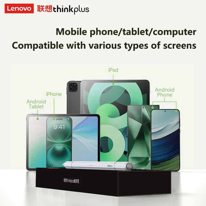 Lenovo ThinkPlus BP28 Universal Smart Capacitive Stylus Pen Aluminum Alloy Writing Painting Compatible with Apple & Android Devices