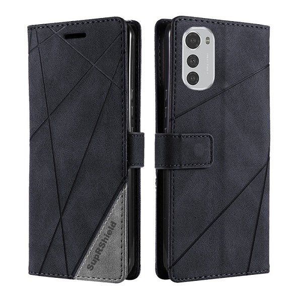 For Motorola Moto SupRShield Wallet Leather Card Holder Flip Protective Shockproof Magnetic Case Cover