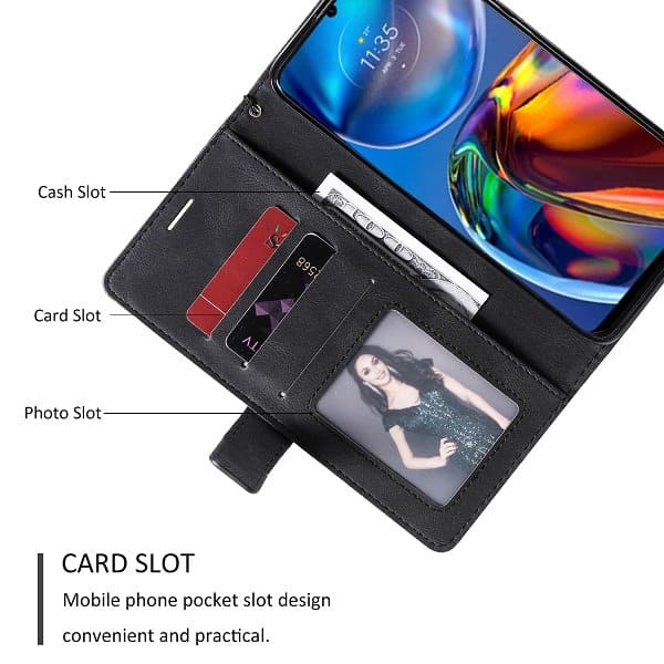 For Motorola Moto SupRShield Wallet Leather Card Holder Flip Protective Shockproof Magnetic Case Cover