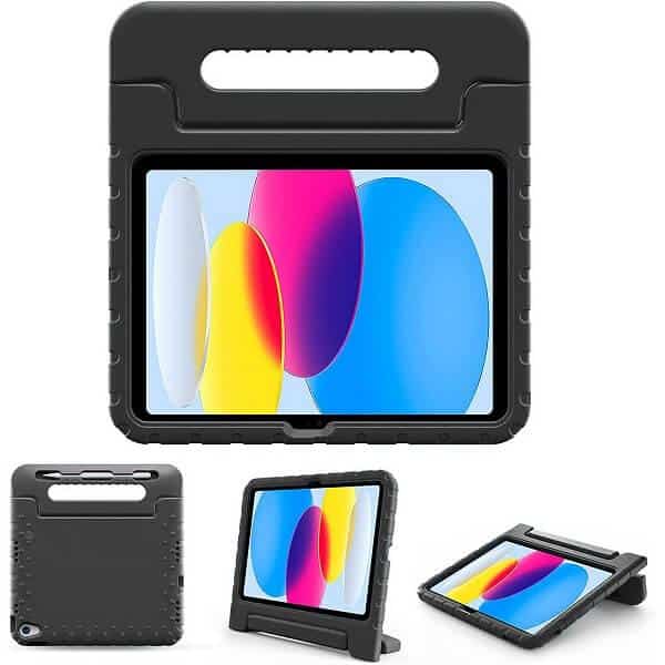 For All iPad Models Kids Friendly With Handle Eva Foam Briefcase Kickstand Shockproof Heavy Duty Protective Light Weight Kids Friendly Case Cover