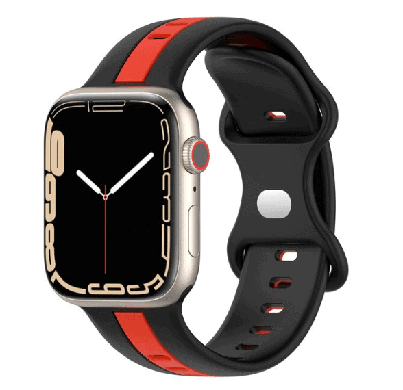 For Apple Watch Series 11 /10 /9/8 /7 /SE /6 /5 /4 /3 /2 /1 Ultra 2 /3 Replacement Duel Colour Silicon Wrist Band 38mm 40mm 41mm 42mm 44mm 45mm 46mm 49mm iWatch Wristband Loop Strap