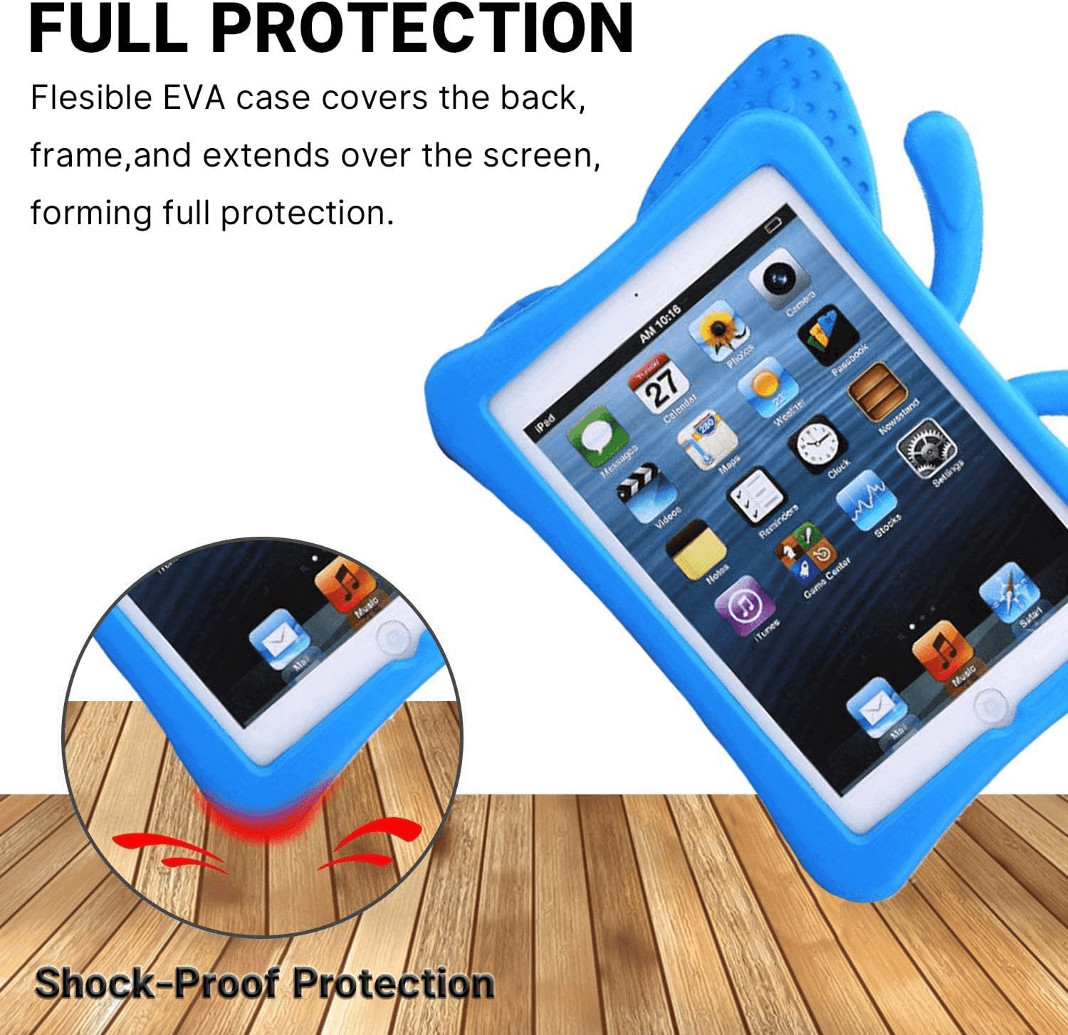 For Apple iPad Eva Butterfly Kids Friendly Stand Protective Shockproof Light Weight Heavy Duty Case Cover