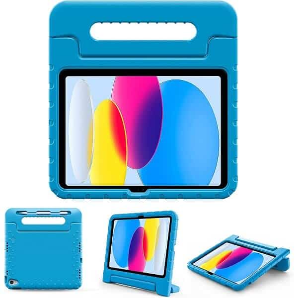 For All iPad Models Kids Friendly With Handle Eva Foam Briefcase Kickstand Shockproof Heavy Duty Protective Light Weight Kids Friendly Case Cover