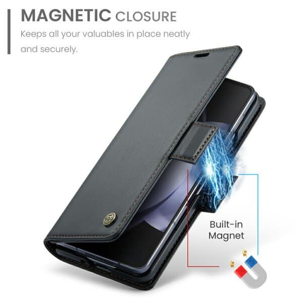 CaseMe For Samsung Galaxy Z Fold 7 6 5 4 Retro PU Leather Wallet Case with RFID Blocking Card Holder and Magnetic Closure Cover