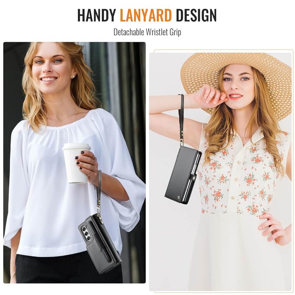 CaseMe Samsung Galaxy Z Fold7/6 Leather Wallet Case with RFID Blocking Card Slots