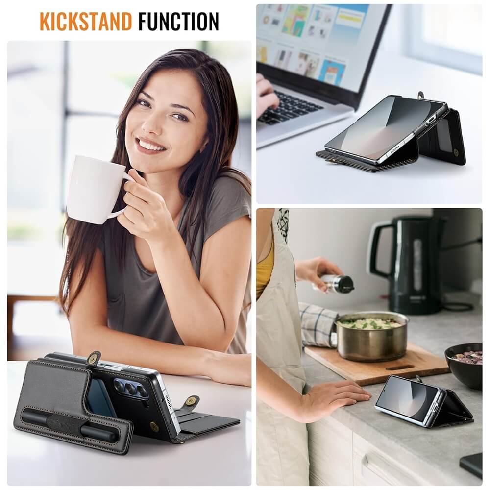 CaseMe Samsung Galaxy Z Fold7/6 Leather Wallet Case with RFID Blocking Card Slots