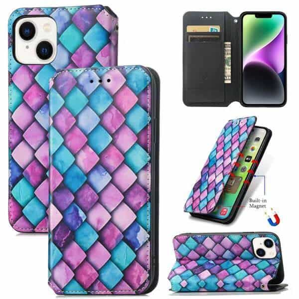 CaseNeo For Apple iPhone Leather Wallet Flip Case With RFID Blocking Credit Card Holder Slots Cover