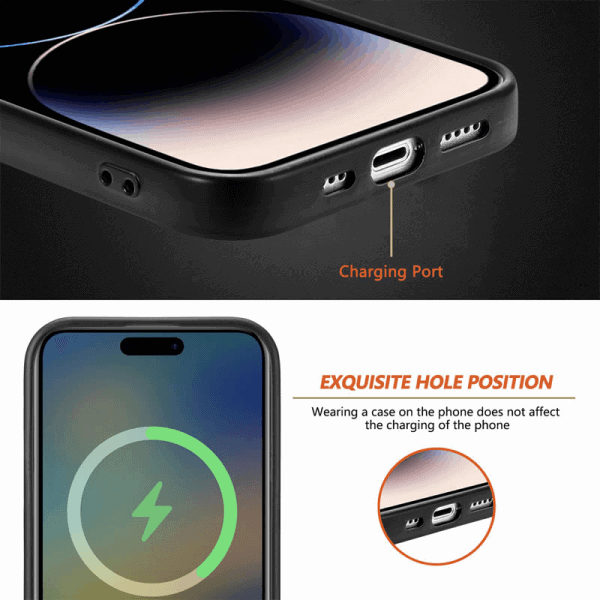 CaseNeo For Apple iPhone 15/15 Plus/15 Pro/15 Pro Max Leather Cover Magsafe Magnetic Back Case Support Wireless Charging
