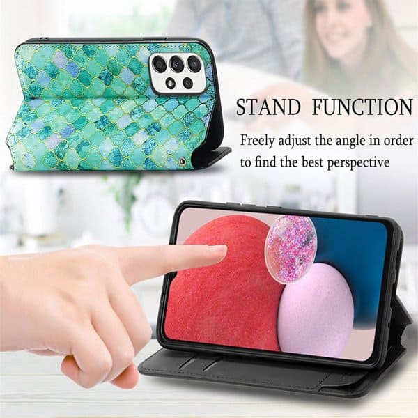 CaseNeo For Samsung Galaxy A13 4G Leather Wallet Flip Case With RFID Blocking Credit Card Holder Slots Cover - Emerald