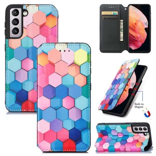 CaseNeo For Samsung Galaxy S Series Leather Wallet Flip Case With RFID Blocking Credit Card Holder Slots Cover