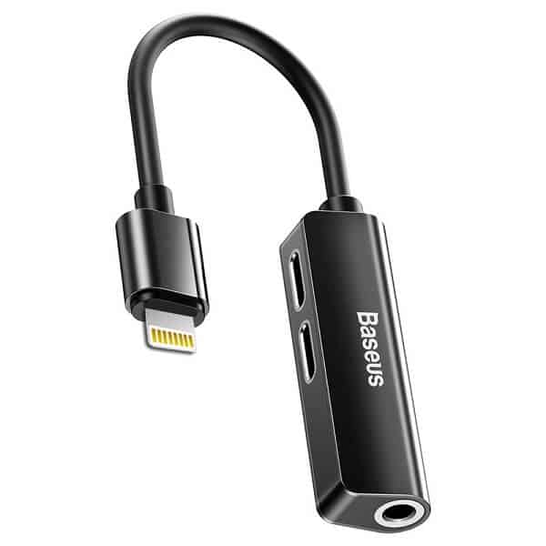 Baseus 3in1 AUX Audio Adapter For Lightning to 3.5mm Jack Earphone Charging Splitter OTG Converter For Apple iPhone 12 Pro Max 11 Pro XS Max XR X XS 8 7 6S Plus SE 2020 x1