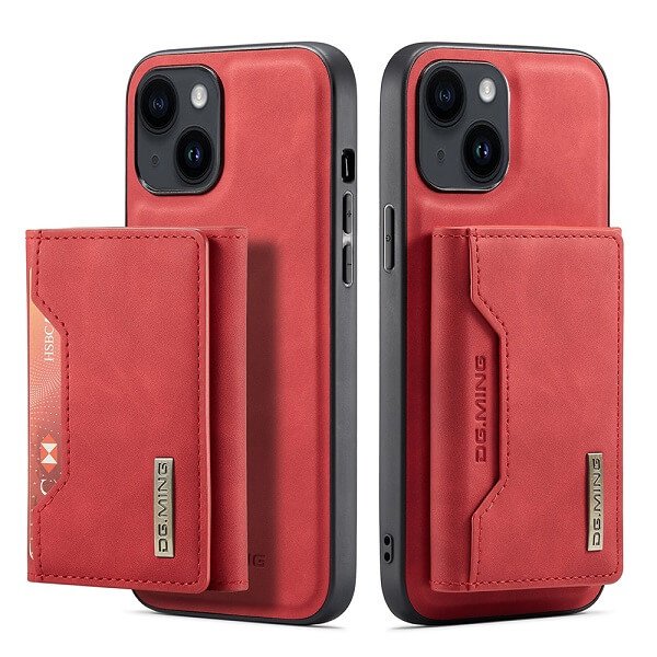 DG.MING For Apple iPhone Premium Trifold Wallet Leather Case With 2-in-1 Magnetic Detachable Card Holder Pocket Cover