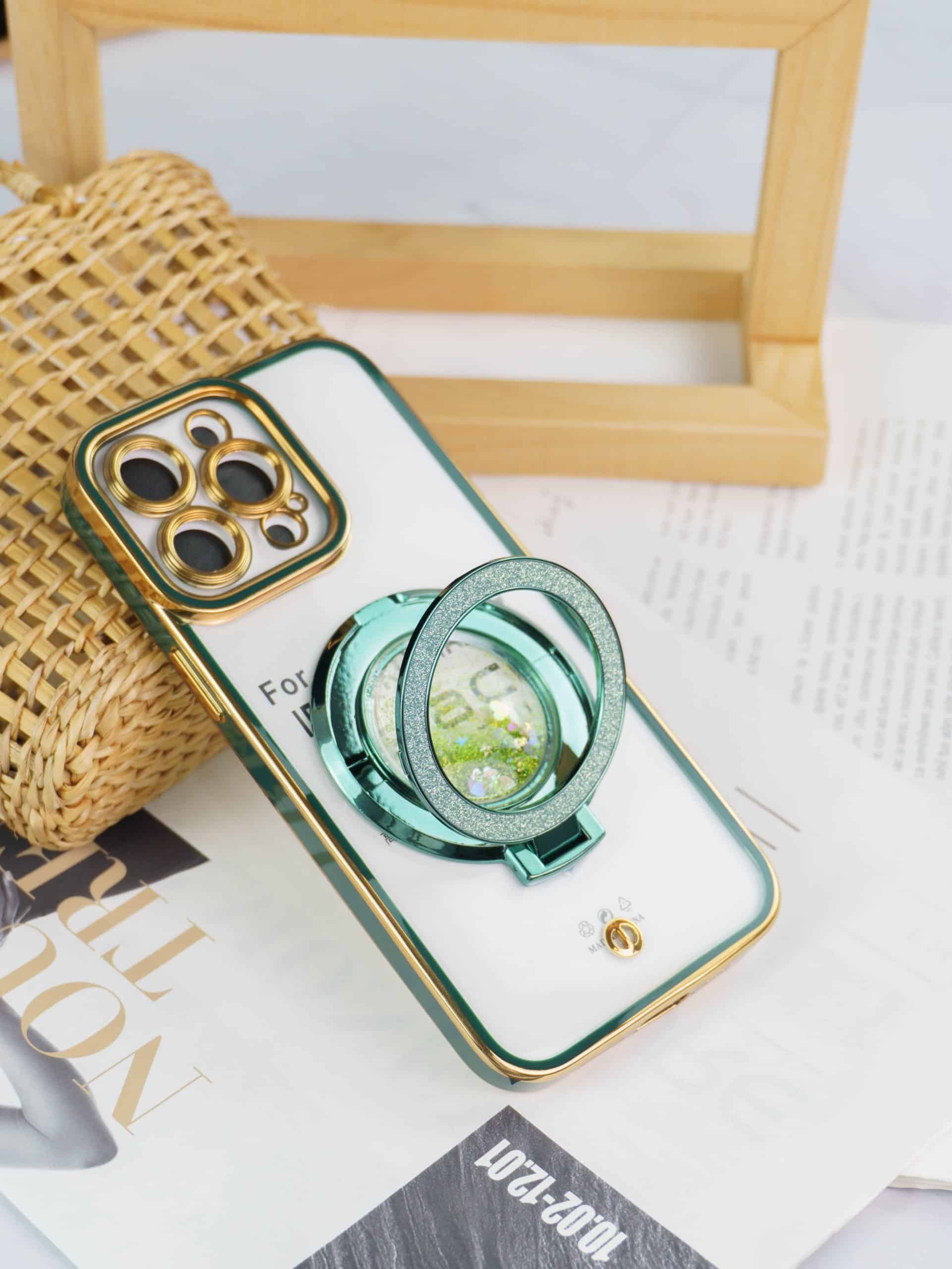 For Apple iPhone Glitter Stand Case Shockproof Case Heavy Duty Protective Back Cover