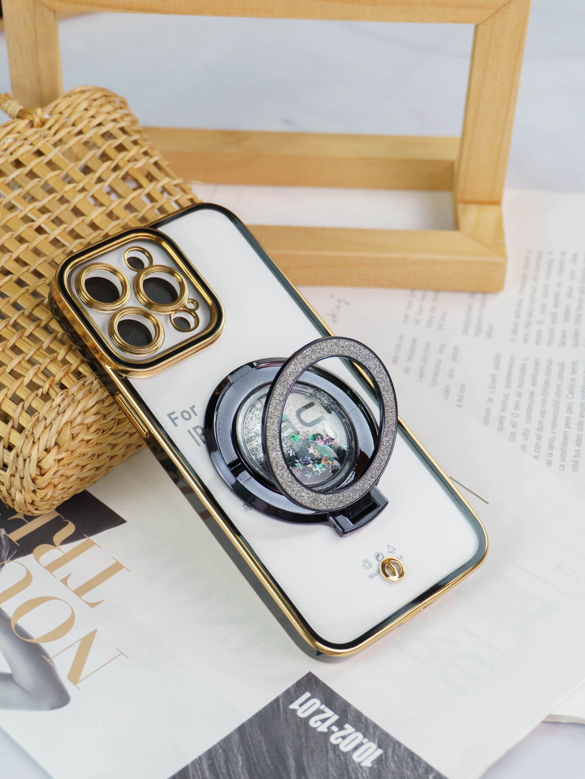 For Apple iPhone Glitter Stand Case Shockproof Case Heavy Duty Protective Back Cover