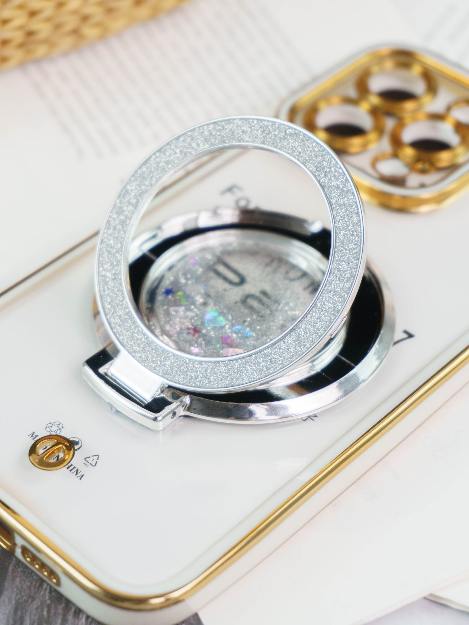 For Apple iPhone Glitter Stand Case Shockproof Case Heavy Duty Protective Back Cover