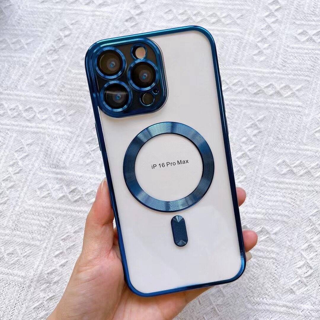 For Samsung Galaxy A16/A36/A56 Plating MagSafe Magnetic TPU Back Clear Case Cover