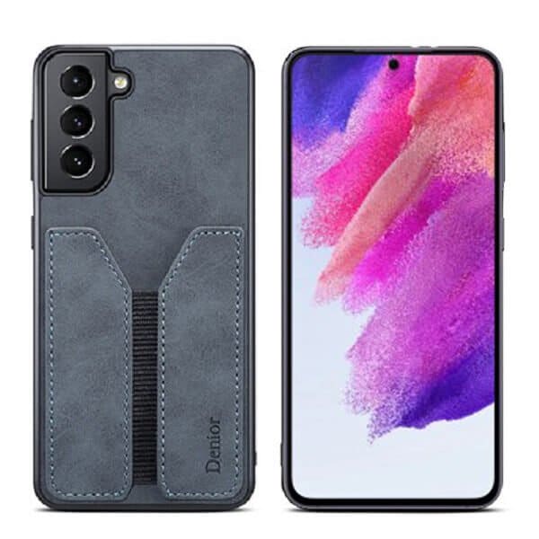 Grey Denior Samsung Galaxy S21 FE Leather Case with Wallet Cover