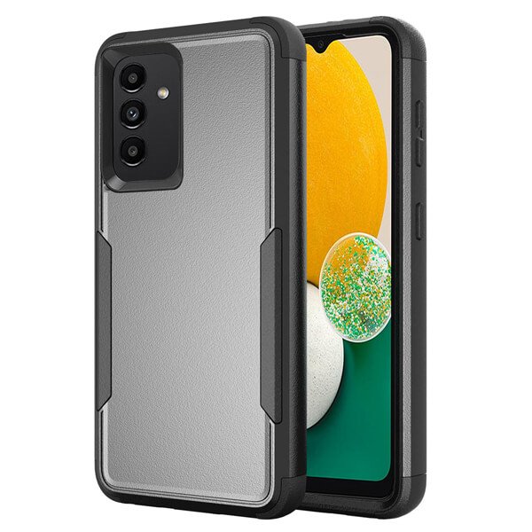 For 5G Samsung Galaxy A13 5G (Not for 4G) 3in1 Case Drop Resistant Defender Tradies Hybrid Armor Heavy Duty Rugged Shockproof Tough Cover (Black)
