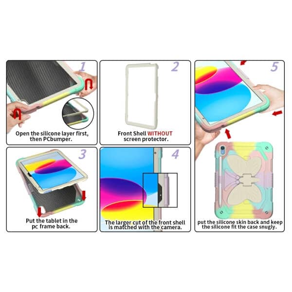 For Samsung Galaxy TAB Butterfly Fancy Shockproof Heavy Duty Kickstand Case Cover