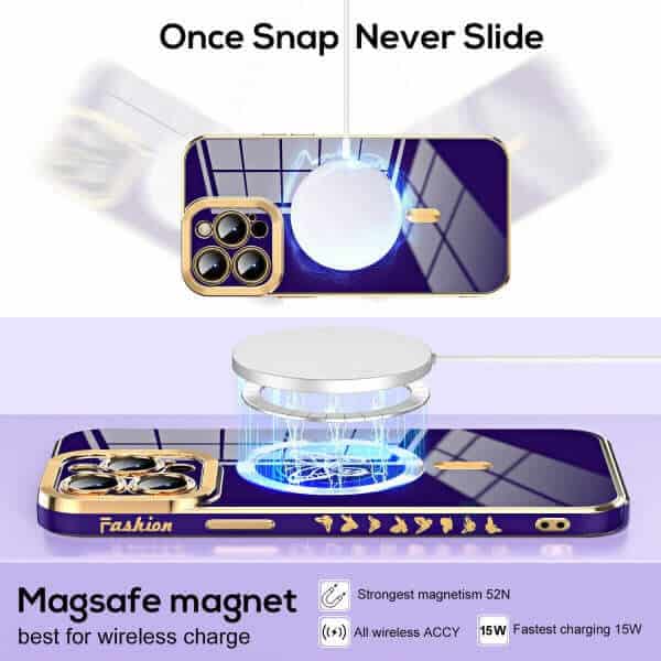 For Apple iPhone 15/14/13 Pro Max Plus Butterfly Design MagSafe Magnetic Case with HaloLock Shockproof Protective Cover