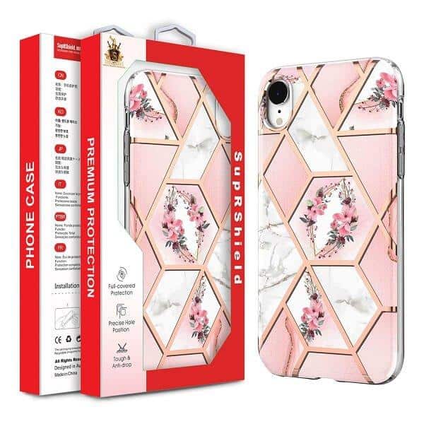 For Apple iPhone Hard back Marble Pattern Slim Design Enhanced Camera and Screen Protection Girls and Women Cover