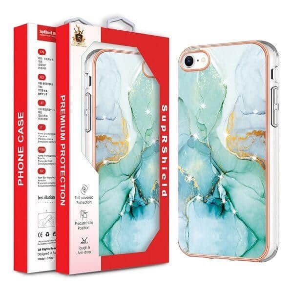 For Apple iPhone Hard back Marble Pattern Slim Design Enhanced Camera and Screen Protection Girls and Women Cover