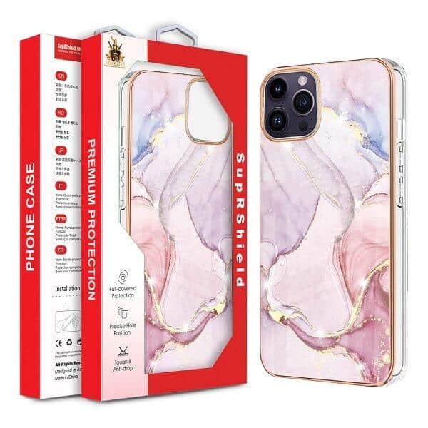 For Apple iPhone Hard back Marble Pattern Slim Design Enhanced Camera and Screen Protection Girls and Women Cover