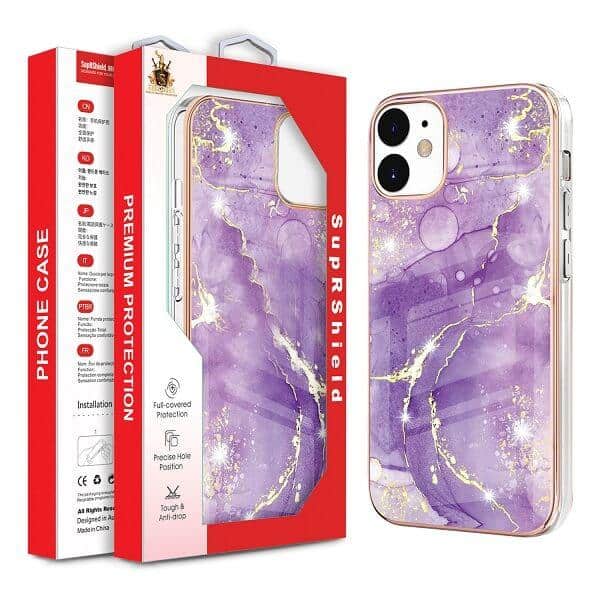 For Apple iPhone Hard back Marble Pattern Slim Design Enhanced Camera and Screen Protection Girls and Women Cover