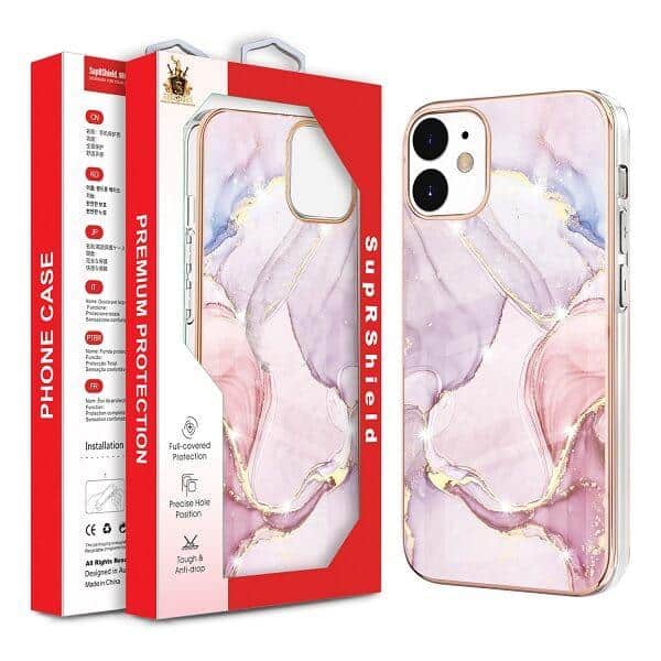 For Apple iPhone Hard back Marble Pattern Slim Design Enhanced Camera and Screen Protection Girls and Women Cover