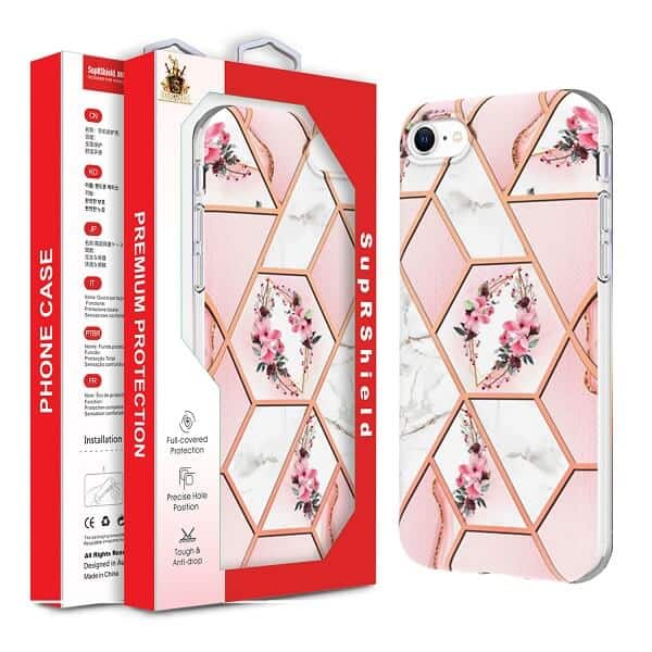 For Apple iPhone Hard back Marble Pattern Slim Design Enhanced Camera and Screen Protection Girls and Women Cover
