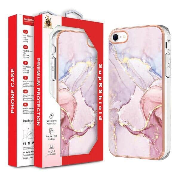 For Apple iPhone Hard back Marble Pattern Slim Design Enhanced Camera and Screen Protection Girls and Women Cover