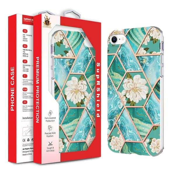 For Apple iPhone Hard back Marble Pattern Slim Design Enhanced Camera and Screen Protection Girls and Women Cover