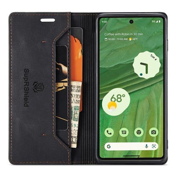 For Google Pixel Case RFID Blocking Retro Flip Premium Leather Card Holder Wallet Cover