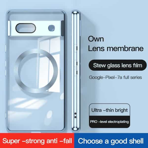 For Google Pixel 8/8Pro/7A MagSafe Magnetic Case HaloLock Shockproof Scratch Resistant Back Clear Protective Cover