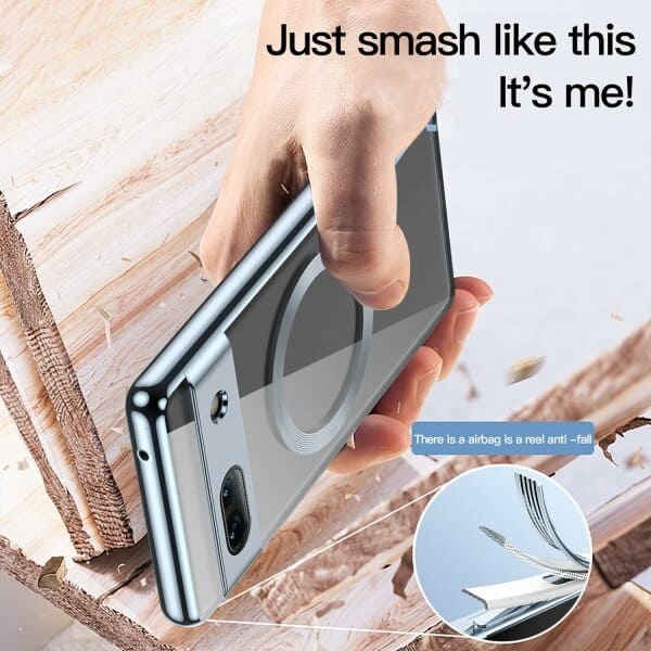 For Google Pixel 8/8Pro/7A MagSafe Magnetic Case HaloLock Shockproof Scratch Resistant Back Clear Protective Cover
